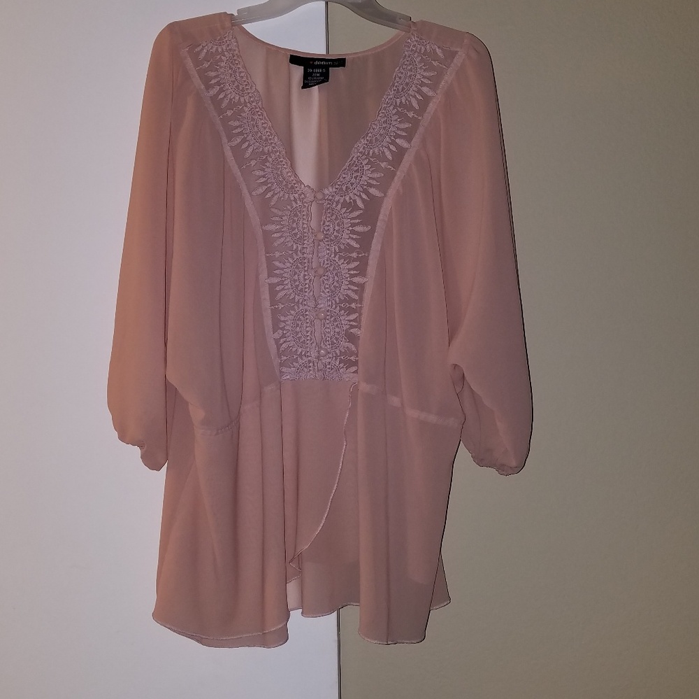 Pink sheer embroidered shirt - Picture 3 of 8